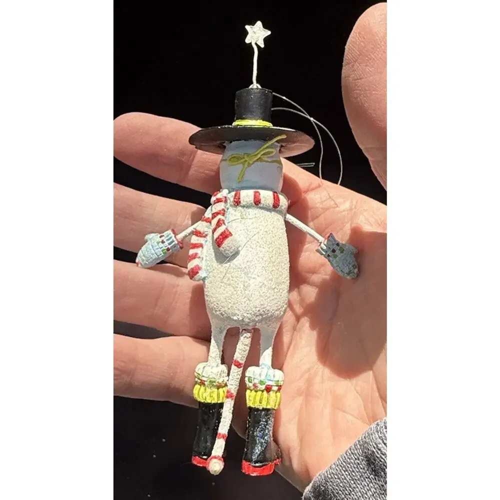 Dept 56 Christmas Krinkles Mini Cat Ornament Snowman Patience Brewster -K1